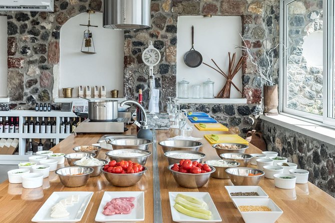 Santorini Farm-to-Table Cooking Class with a Local Chef, Christos - Beginning in the garden at Aroma Avlis