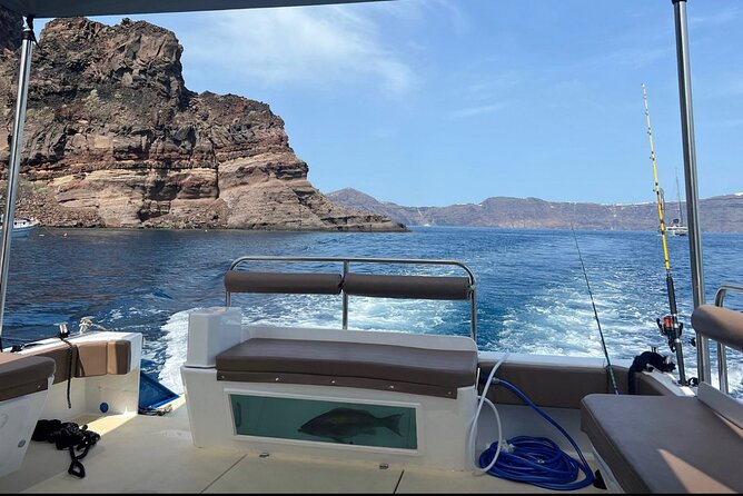 Santorini Fishing Private Cruise boat tour - BBQ, Snorkeling - Swimming and snorkeling in quiet water