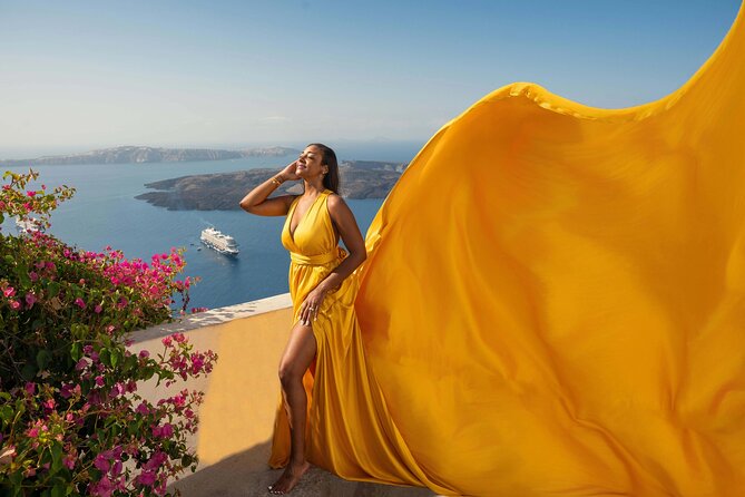Santorini Flying Dress Experience - Imerovigli gives the session its Santorini character