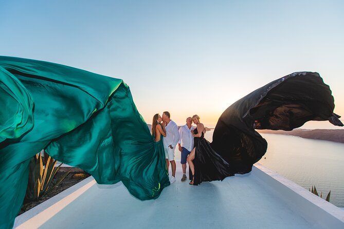 Santorini flying dress photo - Why the photographer makes or breaks the session