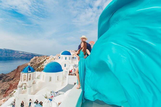 Santorini flying dress photo - One hour is the sensible booking length
