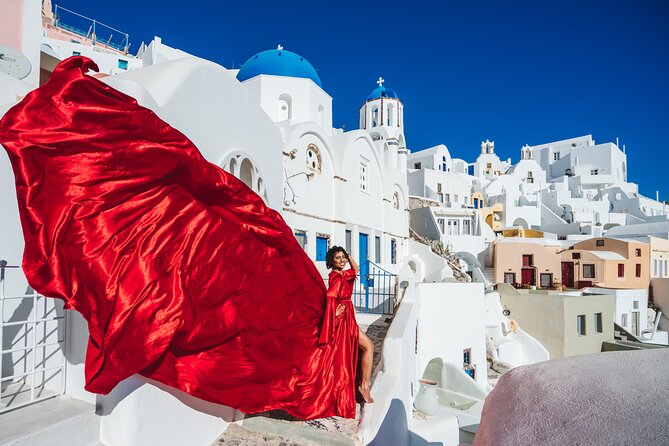 Santorini flying dress photo - How many photos will you receive?