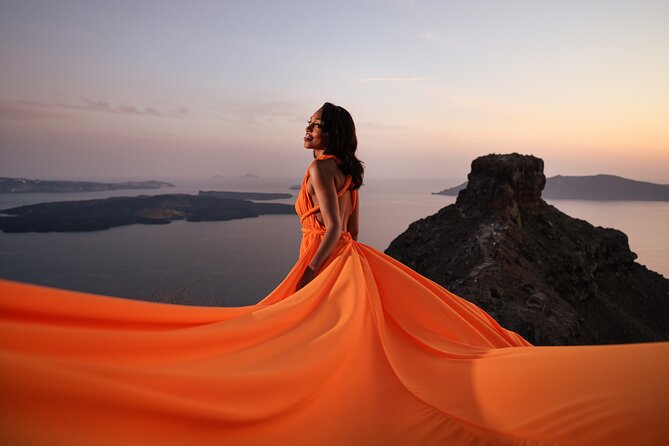Santorini Flying Dress Photo Session Experience - The views are spectacular, but the ground is not always easy