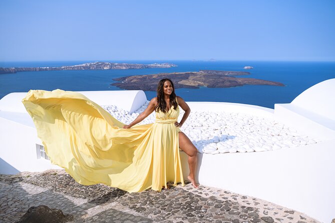 Santorini Flying Dress Photo Session Experience - What is and is not included for $301.71