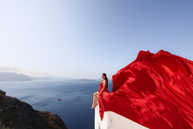 Santorini Flying Dress Photography - Choosing among 10 flying-dress colors