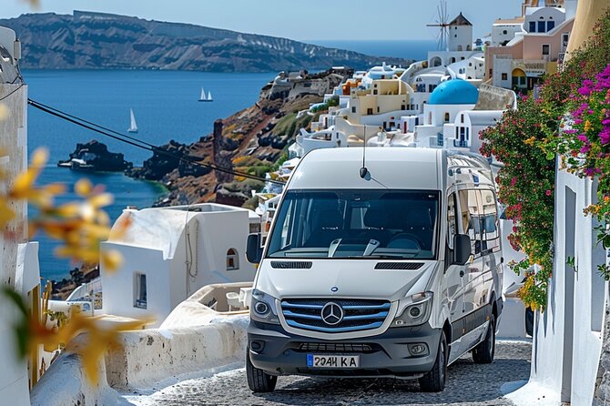 Santorini: Full Island Tour & Sunset with Local Guide & Pick-up - Transport, pickup, and group size