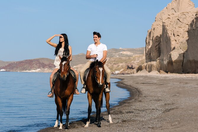 Santorini: Horse Riding to the Black Sandy Beach (Eros beach) - How much value do you get for $120.94?