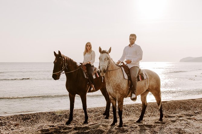 Santorini: Horse Riding to the Black Sandy Beach (Eros beach) - Who will enjoy this ride most?