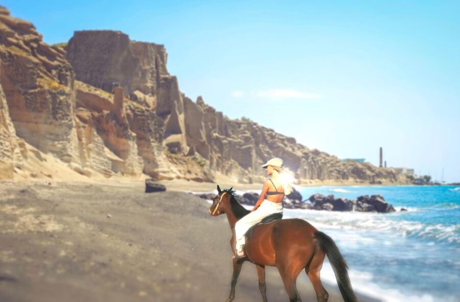 Santorini: Horseback Riding Tour on the Beach - The horses and the people who handle them