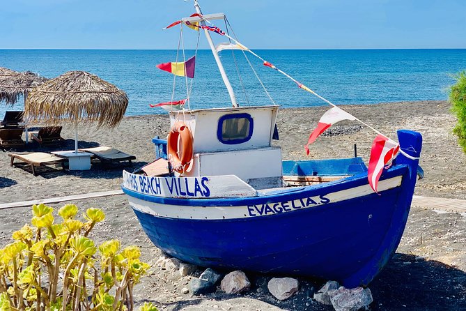 Santorini: Local Life Full Day Tour - The black-sand beach changes the mood