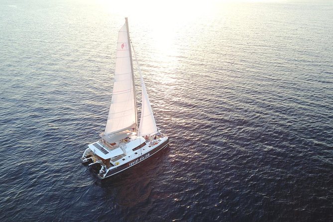 Santorini Luxury Catamaran Day Cruise with BBQ,drinks,transfer - Sailing beside the Volcano and Palea Kameni