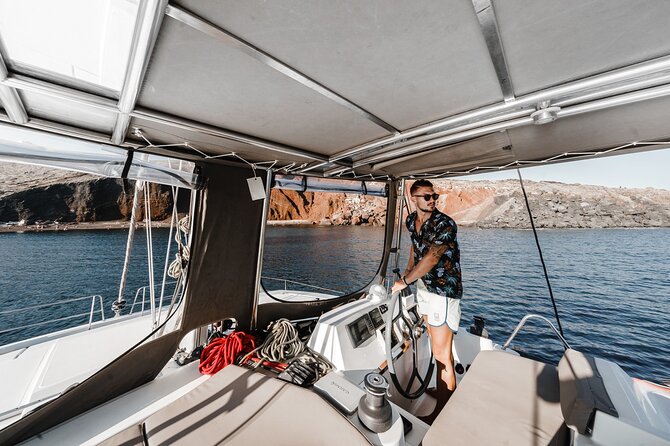 Santorini Luxury Catamaran Private Cruise - Nea Kameni, Palea Kameni, and the hot springs