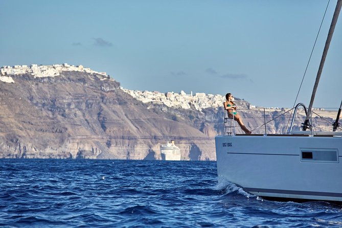 Santorini Luxury Sailing Catamaran Cruise with BBQ, Drinks and Transfer - Weather, route changes, and practical limits