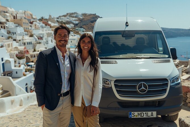 Santorini: Main Port Shared Shuttle - Bus to Hotels or Airport - The vehicles, drivers, and luggage help