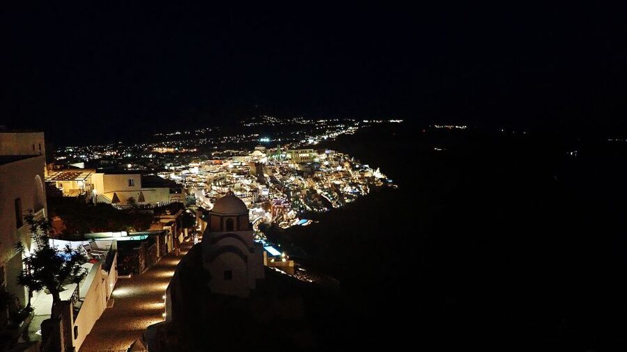 Santorini: Night Hike, Wine Tasting, and Greek Dinner - Arriving in Imerovigli for wine and dinner