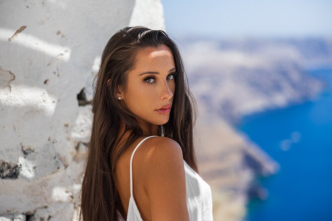 Santorini Private Casual Photoshoot in Oia and Imerovigli - Blue domes and Anastasis Church