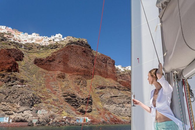 Santorini Private Catamaran Cruise with BBQ, Open Bar & Transfers - Service, safety, and the private format