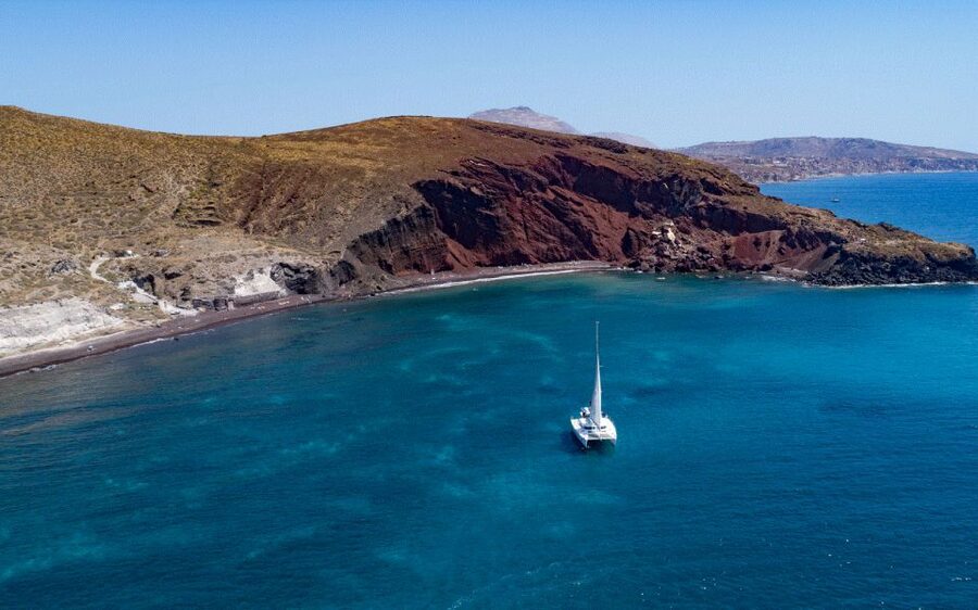 Santorini: Private Day Cruise with a BBQ meal and Open Bar - Pickup and the morning start at Vlychada