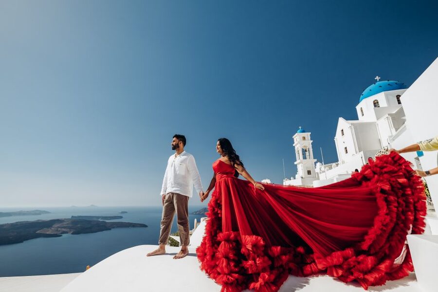 Santorini: Private Flying Dress Photoshoot Experience - Why Santorini suits a flying dress photoshoot