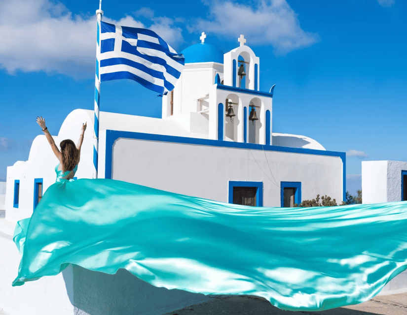 Santorini: Private Flying Dress Photoshoot with Pickup - What you receive after the shoot