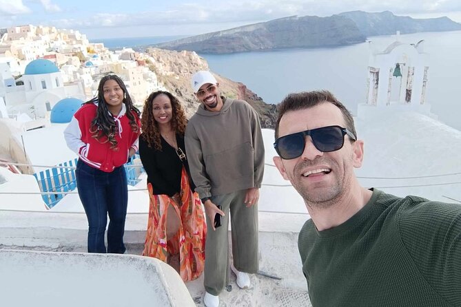 Santorini Private Tour Blue Domes - Perissa Brings Black Sand and Lunch Options