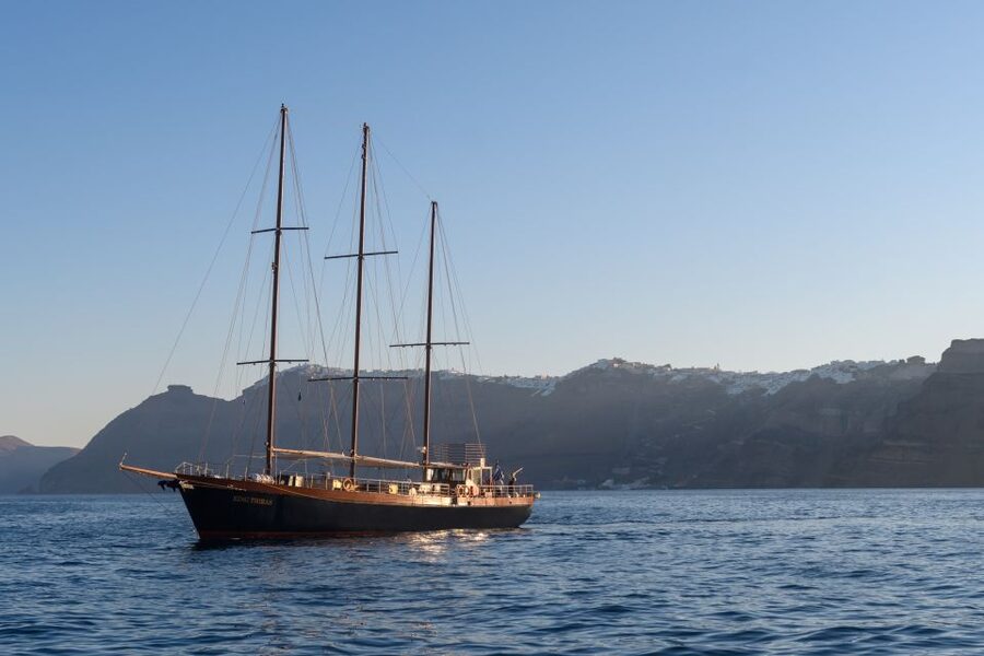 Santorini: Romantic Sunset Caldera Cruise with Dinner - Dinner on board: convenient, but not the main event