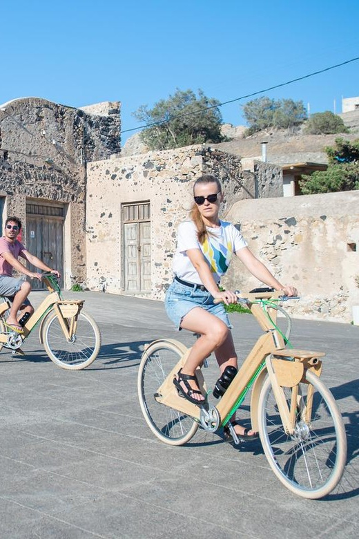 Santorini's Private 2-hour Wooden E-bike Tour - Riding through Santorini’s quieter countryside