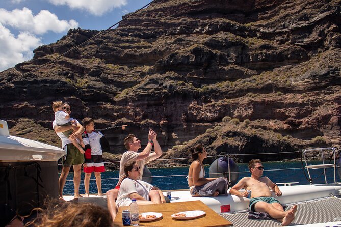 Santorini Sailing Catamaran Daily Cruises w/ Greek BBQ @Thirasia - Why Santorini looks better from the sea