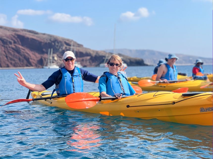 Santorini: Sea Caves Kayak Trip with Snorkeling and Picnic - A 1.5-hour picnic with local Greek food