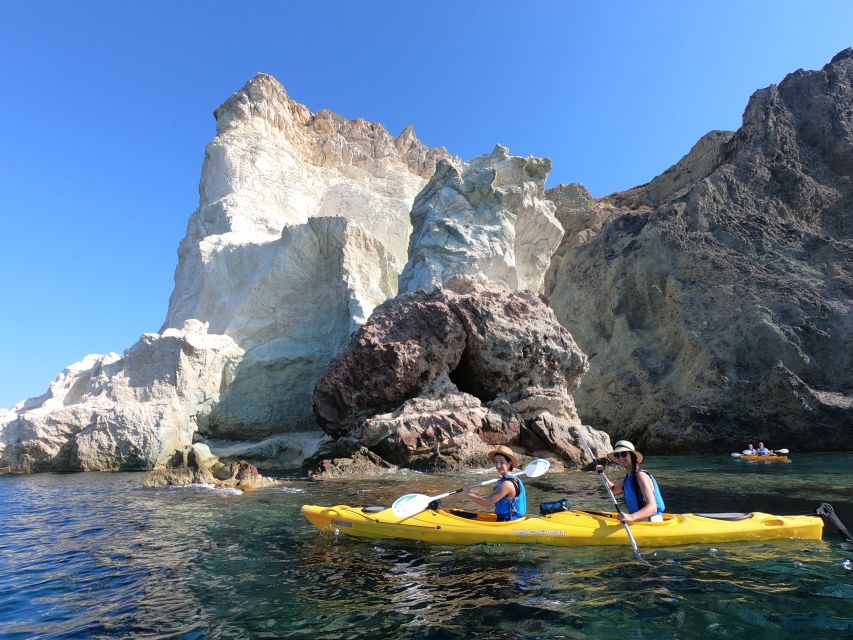 Santorini: Sea Caves Kayak Trip with Snorkeling and Picnic - What is included, and what the $159 price means