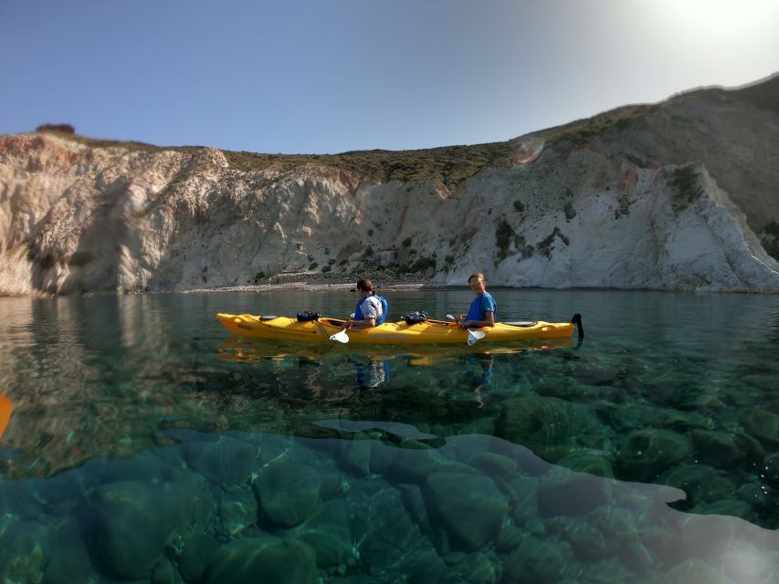 Santorini: Sea Caves Kayak Trip with Snorkeling and Picnic - Getting started with pickup, coffee, and a small group