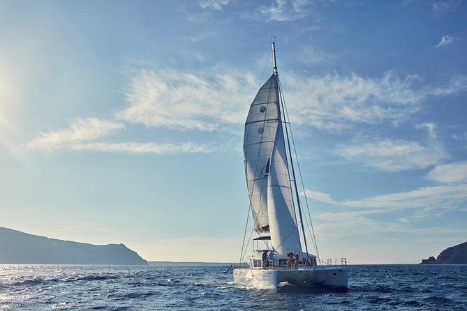 Santorini Sunset Luxury Sailing Catamaran Cruise with BBQ, drinks, transfer - The barbecue, drinks, and boat comfort
