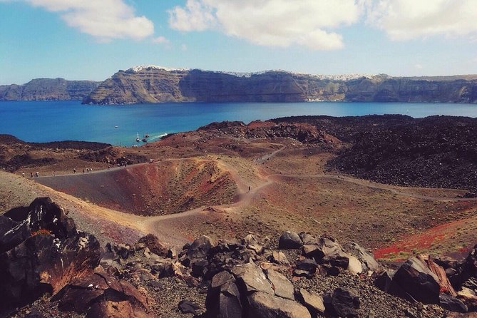 Santorini Volcanic Islands Cruise: Volcano, Hot Springs and Thirassia - Walking across Nea Kameni’s active volcanic ground