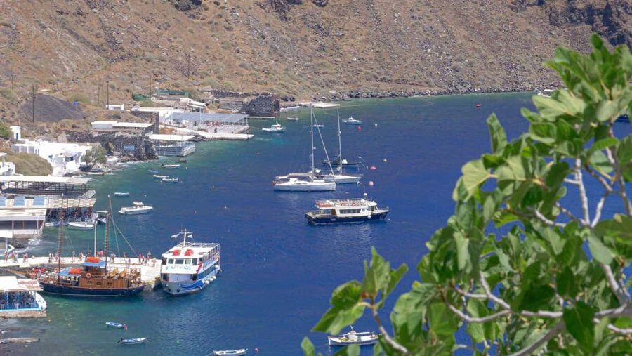 Santorini Volcano, Hot Springs Adventure - Starting at Fira’s Old Port