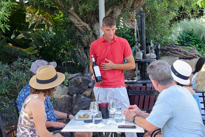 Santorini Wine Stories: Daytime Tour with Tasting & Lunch - First winery: a traditional setting and the island in your glass