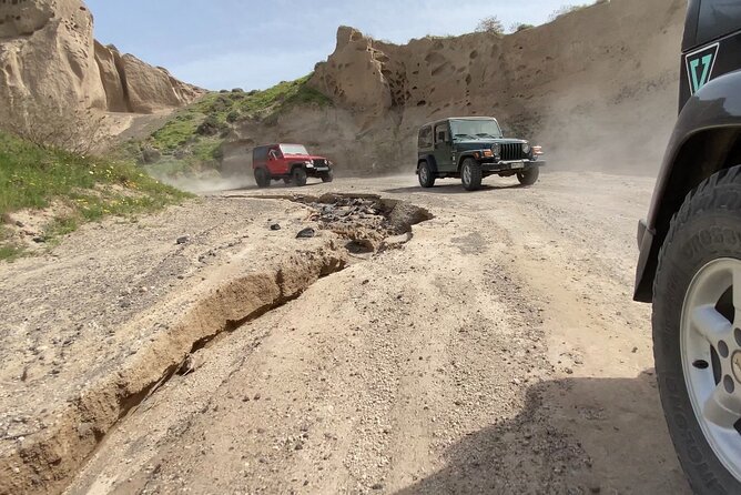 Santorini Wrangler Jeep Afternoon Convoy Tour - Vlychada Beach and the volcanic coast