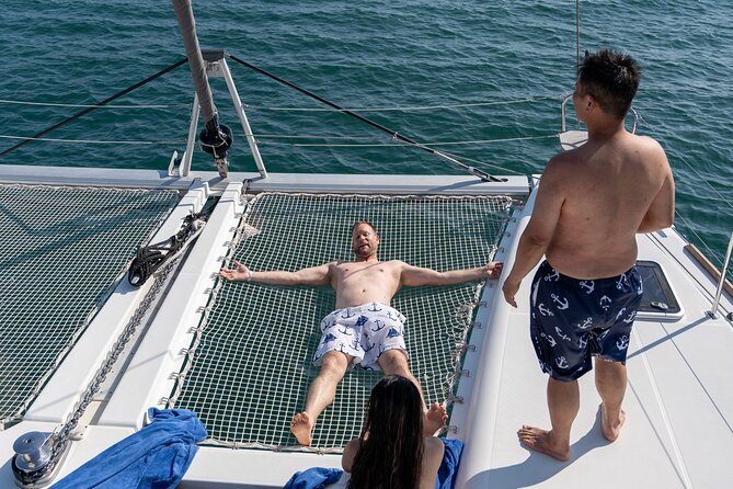Semi Private Santorini Catamaran Tour - Palea Kameni pairs a short history lesson with lunch