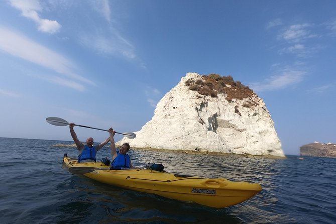 Small-Group Santorini Sea Caves Kayak Trip with Snorkeling & Picnic - The lighthouse and Red Beach finish the coastal story
