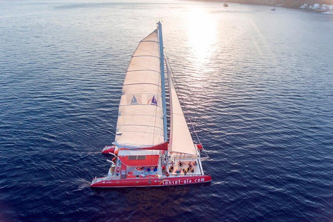 Sunset Sailing Catamaran Cruise in Santorini with BBQ and Drinks - The boat, crew, and onboard comfort