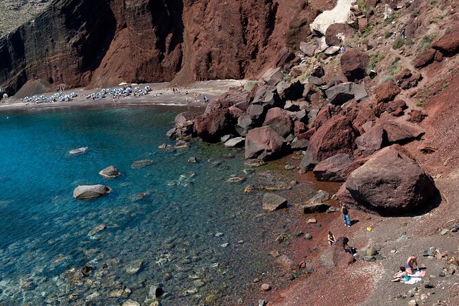 The Best of Santorini: 5-Hour Private Guided Tour of the Island - Perissa Black Sand Beach in another 30 minutes