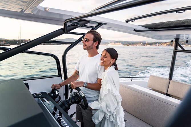 The Fastest Private Motor Yacht in Santorini - All Inclusive Tour - Akrotiri Lighthouse and the volcanic coast