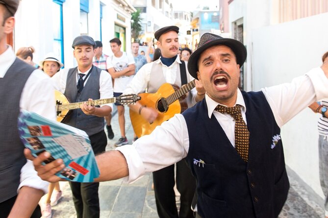 The Greek Wedding Show - Santorini - Entering the White Door Theatro in Fira