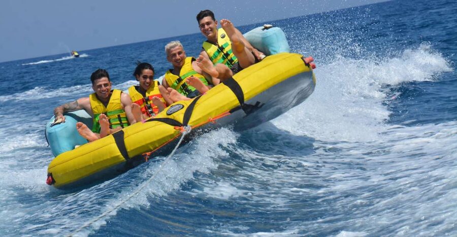 Thrill Waves Tubing at Perivolos Beach, Santorini - Choosing between the Jobe Squab, SOLO-X, and Crazy Squab